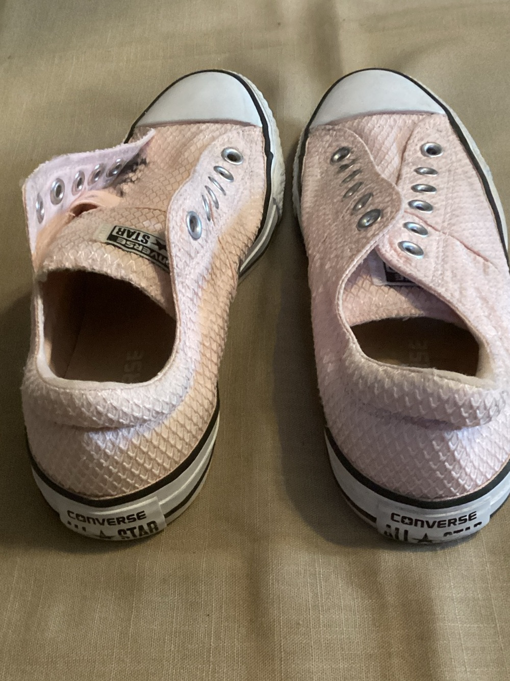 Converse Pink Textured Slip-On Low Top Sneakers - Picture 5 of 6